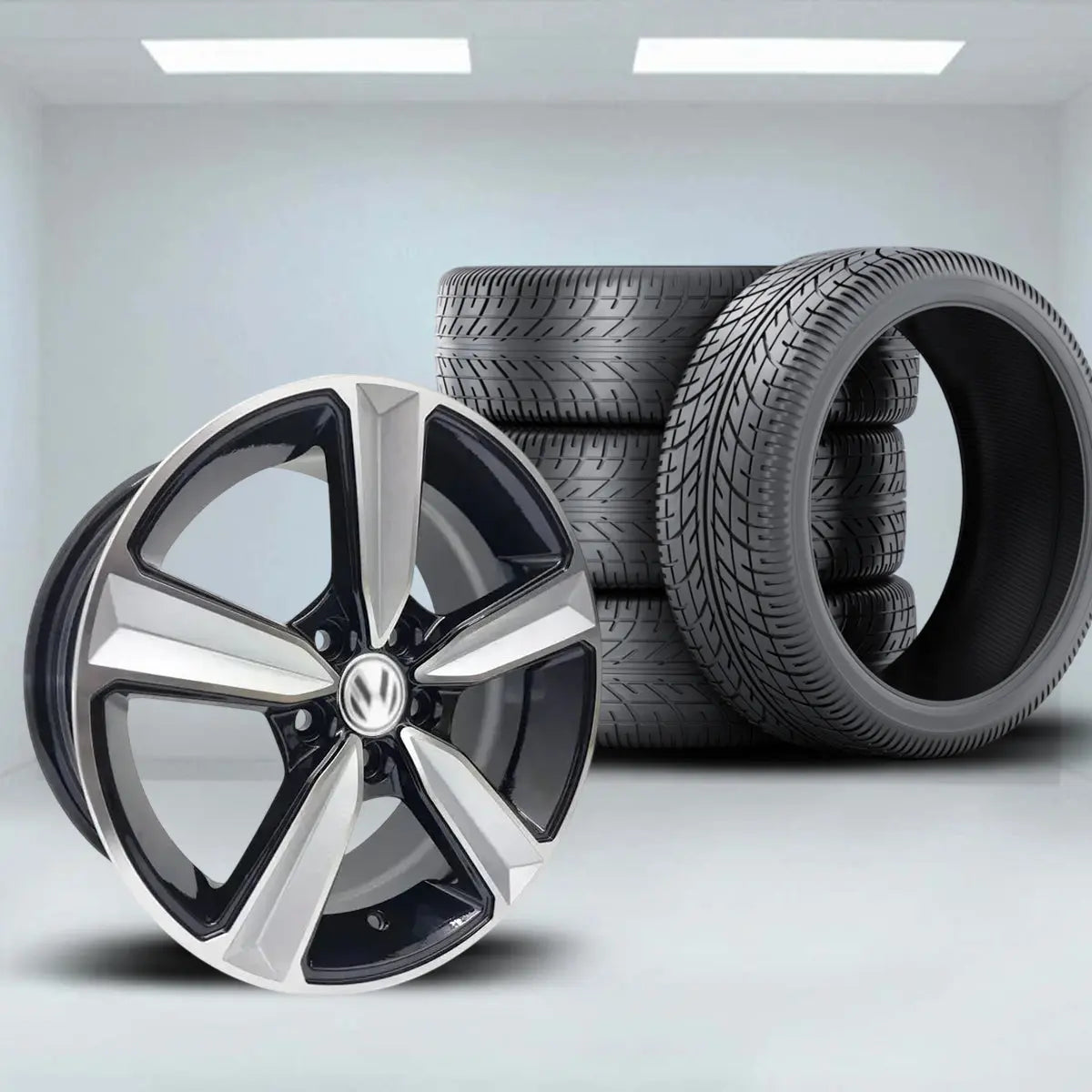 15 Inch  MX057-5 Audi RS Style Wheel & Tyre Combo (5x100 PCD) Max Motorsport