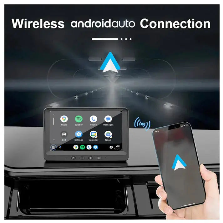 7 Inch - Universal Dash-Mount Monitor Screen With Apple Carplay & Android Auto Max Motorsport